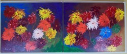 Brown Center Flowers $300           mounted (2 panels)          1.75x17.50x42          CAA133610