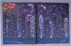 Cities Never Sleep$550 mounted (2 panels)       1.25x24x36              $590. CAA146910