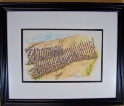 GULF COAST SAND FENCE        $200. framed 16X20  CA83A404