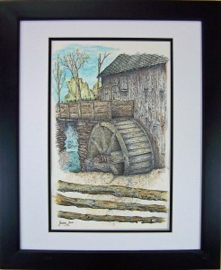 Grist Mill Wheel. $200. framed 16x20  CA33A1090