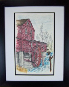 Mill Wheel $200. framed 16x20  CA40A991