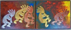 Music by Kokopelli $500  mounted (2 panels)     CAA141810