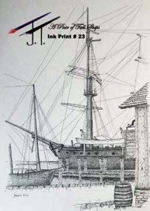 Pen & Ink A Pair of Tall Ships 11x17 $25.00 23A189