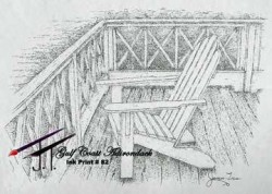 Pen& Ink Adirondack Gulf Chair 11x17 $25.00 82A404