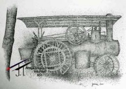 Pen & Ink Arno Scmidt's Steam Tractor  11X17 $25.00  53A1293