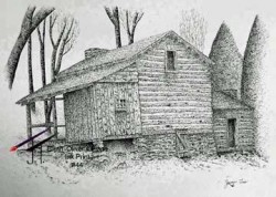 Pen & Ink Elijah Oliver's Place $25.00 11x17 44A392