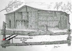 Pen & Ink Elliot's Stock-Tobacco Barn $25.00 11x17 59A894