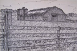 Pen & Ink Hodgen's Barn with Silo 11x17 $25.00  08583