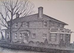 Pen & Ink  Mr M's Place 11x17  $25.00  0587