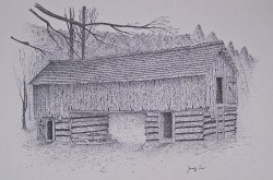 Pen & Ink        Sled Barn  $25.00  11x17  55A194