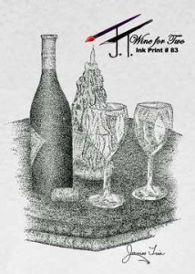 Pen & Ink Wine for Two $25.00 11x17  86A804