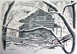 Pen & Ink Winter Cabin $25.00 11x17  56A294