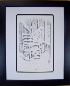 Pen & Ink double mat,black satin frame complete 16x20 $150.00