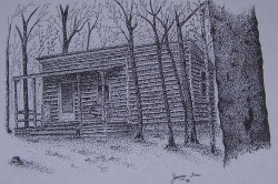 Pen ank Ink Warren's Hunting Cabin $25.00 11x17  73A999