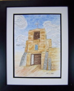 San Miguel Mission $270. framed 16x20 CPA105808