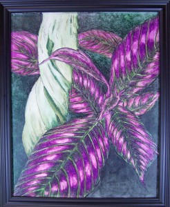 Sher's Leaf $450 on canvas framed 16x20 CPA1210509