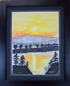 Sunset on Norris Lake. $270. framed 16x20 CPA116208