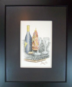 WINE FOR TWO   $200. framed          16x20                      CA86A804